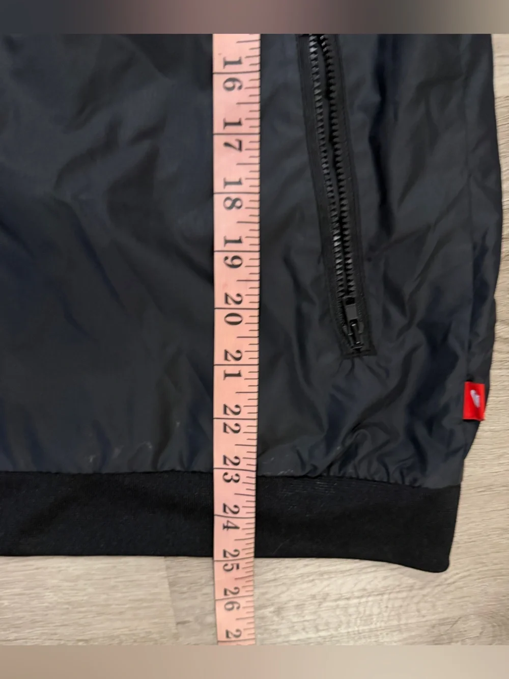 Nike Black Hooded Bomber Jacket with White Logo - Picture 9 of 10